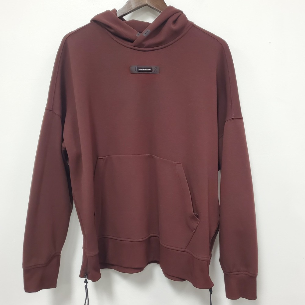 On Cloud Womens Focus Tech Tencel Blend Hoodie Size L Maroon Sport Athletic